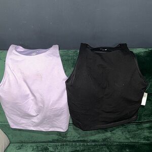 Old Navy PowerChill Tanks - lavender and black
